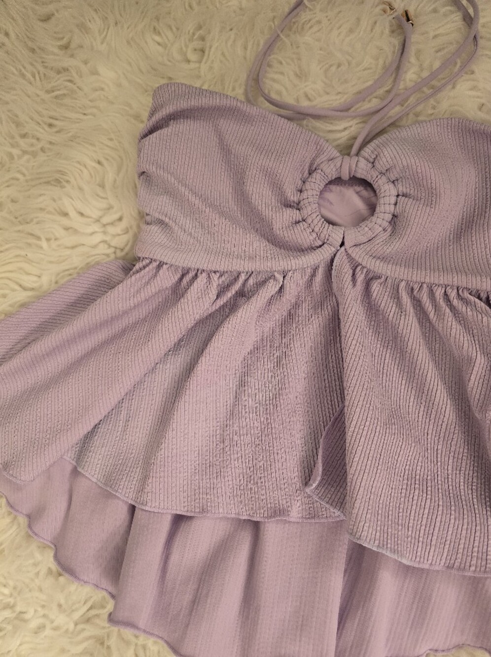 New Popflex Tidepool Tankini Top Lilac Digital Lavender Small S Coquette - Picture 8 of 11